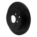 R1 2003-2024 Infiniti M37 Rear Left Drilled & Slotted Black Brake Rotor