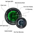 ProSport Digital Fuel Pressure Electrical w/Sender 52mm Green/White Universal