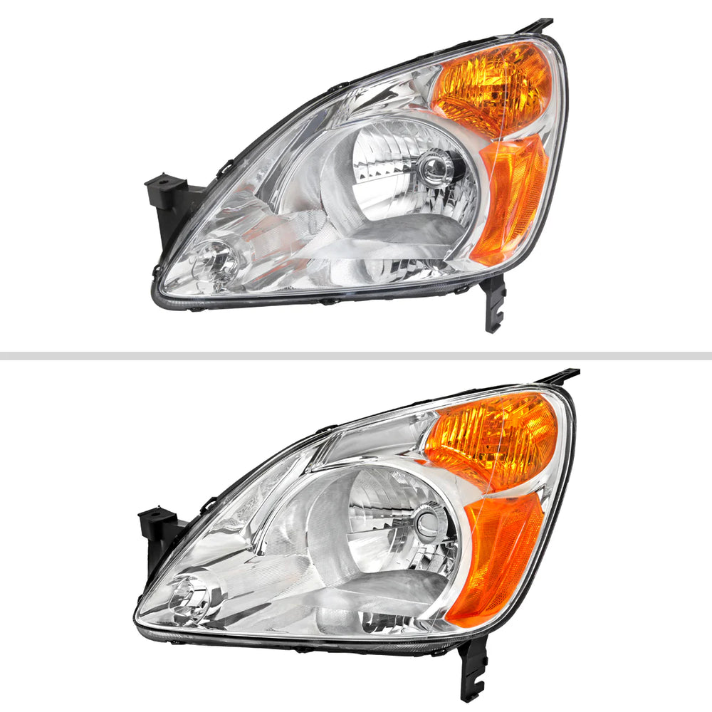 HEADLIGHTS CHROME HOUSING CLEAR LENS - NO BULBS INCLUDED