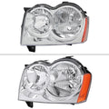 HEADLIGHTS CHROME HOUSING CLEAR LENS WITH AMBER REFLECTOR - NO BULBS INCLUDED