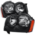 HEADLIGHTS BLACK HOUSING CLEAR LENS WITH AMBER REFLECTOR - NO BULBS INCLUDED