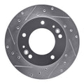 R1 2006-2015 Jaguar XJ Rear Left Drilled & Slotted Silver Brake Rotor