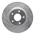 R1 Concepts Brake Rotor Drilled and Slotted Silver Fits Nissan Leaf