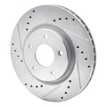 R1 Concepts Brake Rotor Drilled and Slotted Silver Fits Nissan Leaf