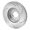 R1 Concepts Brake Rotor Drilled and Slotted Silver Fits Nissan Leaf