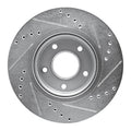 R1 Concepts Brake Rotor Drilled and Slotted Silver Fits Nissan Leaf