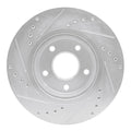 DFC 14-23 Nissan Qashqai (Canada) Front Right Drilled & Slotted Silver Brake Rotor