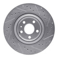 R1 16-26 Volvo V60 Rear Left Drilled & Slotted Silver Brake Rotor