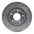 R1 Concepts Brake Rotor Drilled and Slotted Silver Fits Hyundai Elantra