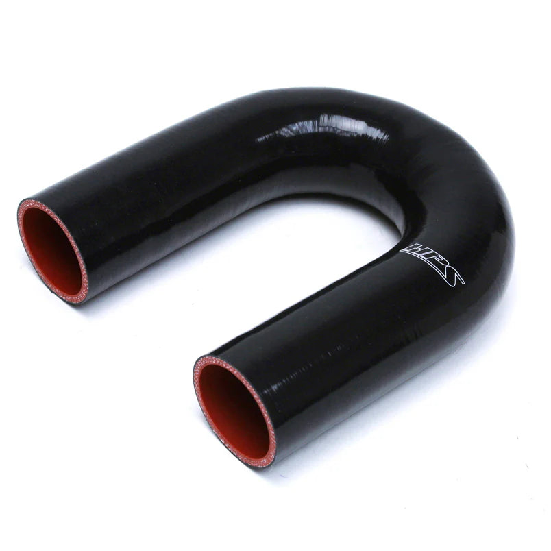 HPS Performance 3 ID High Temp 4-ply Reinforced Silicone 180 Degree U Bend Elbow Coupler Hose Black (76mm ID)