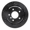 R1 96-03 BMW 540I Rear Right Drilled & Slotted Black Brake Rotor