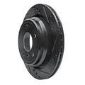 R1 96-03 BMW 540I Rear Right Drilled & Slotted Black Brake Rotor