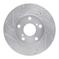 R1 92-06 Lexus ES300 Front Left Drilled & Slotted Silver Brake Rotor