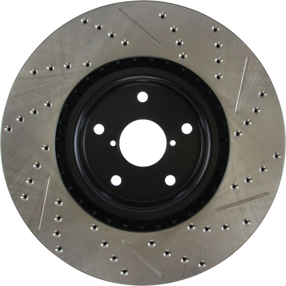 R1 88-96 Chevrolet Corvette Rear Right Drilled & Slotted Black Brake Rotor