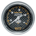 Autometer Carbon Fiber 52mm 15 PSI Mechanical Fuel Pressure Gauge