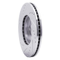 R1 Concepts Brake Rotor Drilled and Slotted Silver Fits Hyundai Santa
