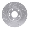 R1 Concepts Brake Rotor Drilled and Slotted Silver Fits Hyundai Santa