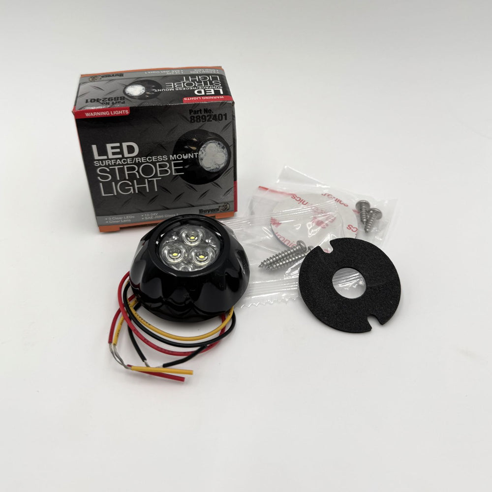LIGHT,STROBE,1IN,3-LED,CLEAR 12-24