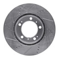 R1 97-04 Porsche Boxster Front Right Drilled & Slotted Silver Brake Rotor
