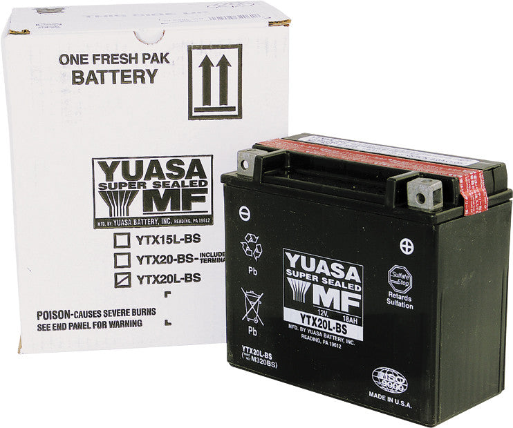12 V AGM BATTERY YTX20LBS (W/ BOTTLE OF ACID) MADE IN THE USA