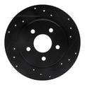 R1 13-18 Ford Escape Rear Right Drilled & Slotted Black Brake Rotor