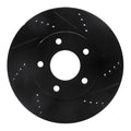 R1 07-17 Dodge CALIBER Front Right Drilled & Slotted Black Brake Rotor