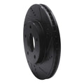 R1 07-17 Dodge CALIBER Front Right Drilled & Slotted Black Brake Rotor