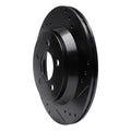 R1 94-04 Ford Mustang Rear Right Drilled & Slotted Black Brake Rotor