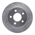 DFC 99-06 Jeep Cherokee Front Right Drilled & Slotted Silver Brake Rotor