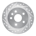 R1 11-16 Buick LaCrosse Rear Left Drilled & Slotted Silver Brake Rotor