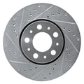 R1 Concepts Brake Rotor Drilled and Slotted Silver Fits Volvo S60