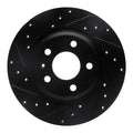R1 09-25 Audi A4 Left Drilled & Slotted Black Brake Rotor