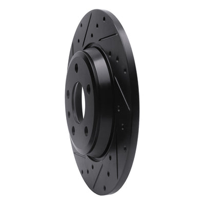 R1 09-25 Audi A4 Left Drilled & Slotted Black Brake Rotor