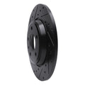 R1 09-25 Audi A4 Left Drilled & Slotted Black Brake Rotor