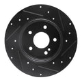 R1 94-11 Mercedes-Benz C280 Rear Left Drilled & Slotted Black Brake Rotor