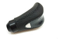 Momo Combat Evo Shift Knob - Black Leather, Carbon Effect Insert, Black Stitching