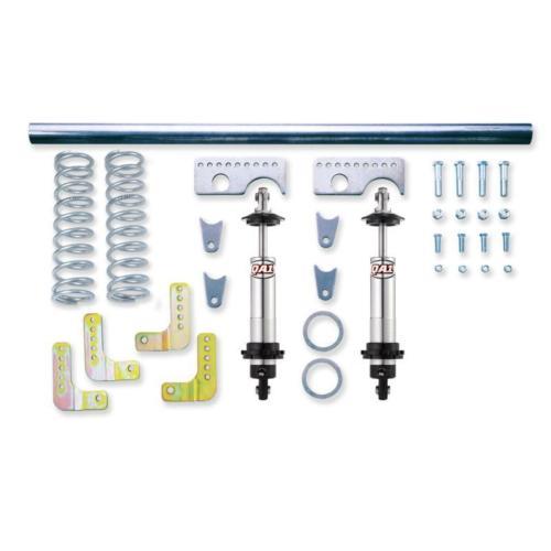 QA1 3-1/2in ID Tapered High Travel Pigtail Spring - 11in Length x 250lbs/in - Silver Powder Coated