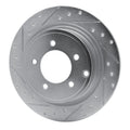 R1 07-17 Chrysler 200 Rear Left Drilled & Slotted Silver Brake Rotor