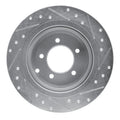 R1 07-17 Chrysler 200 Rear Left Drilled & Slotted Silver Brake Rotor