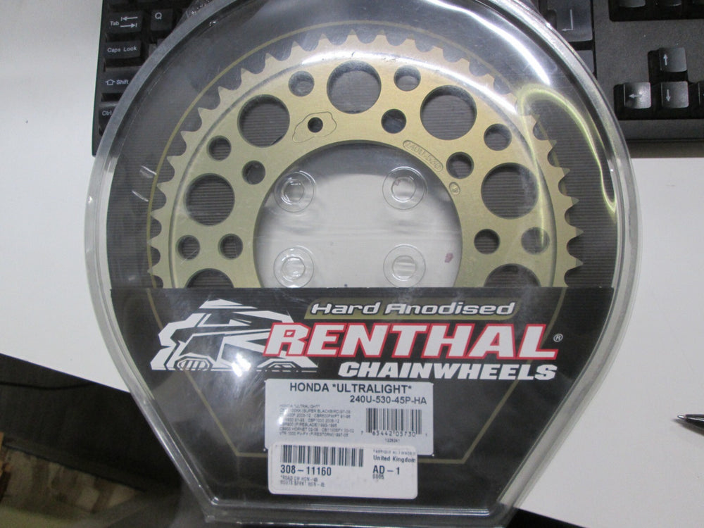 Renthal 97-08 Honda CBR 1100XX Rear Sprocket - H Anodized 530-45P Teeth
