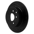 R1 2002-2025 Nissan Juke Rear Right Drilled & Slotted Black Brake Rotor