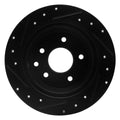 R1 2002-2025 Nissan Juke Rear Right Drilled & Slotted Black Brake Rotor