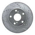 R1 05-15 Toyota Tacoma Front Right Drilled & Slotted Silver Brake Rotor