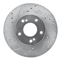 DFC 89-99 Infiniti I30 Front Left Drilled & Slotted Silver Brake Rotor