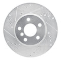 R1 14-21 Mini Cooper (Excl Clubman) Front Left Drilled & Slotted Silver Brake Rotor
