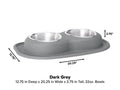 WeatherTech Pet Feeding System Double Low 32oz 3in. Stainless Bowl - Dark Grey