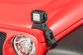 XE Hood Latch Light Mount Textured Black 2018-2026 Jeep Wrangler JL 2020-2025 Jeep Gladiator Go Rhino