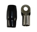 0 AWG RING TERMINAL CRIMP 8.5MM SCREW HOLE NICKEL FINISH WITH BLACK BOOT 100
