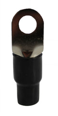 0 AWG RING TERMINAL CRIMP 8.5MM SCREW HOLE NICKEL FINISH WITH BLACK BOOT 100