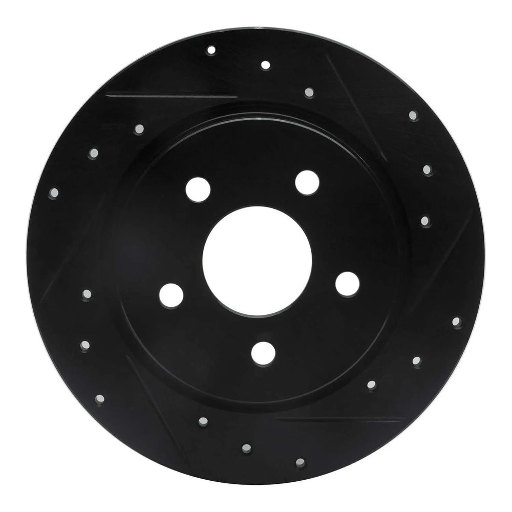 R1 13-18 Ford Escape Rear Right Drilled & Slotted Black Brake Rotor